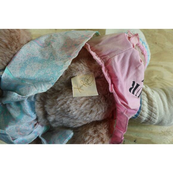 Furskins Teddy Bear Hattie Brown 2 Outfits Hat Vintage 1984 Xavier Roberts 22" - Picture 6 of 10